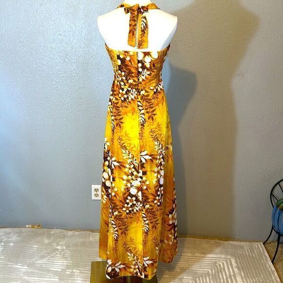 Vintage Tropicana Hawaiian floral maxi dress size 10 - Picture 5 of 12